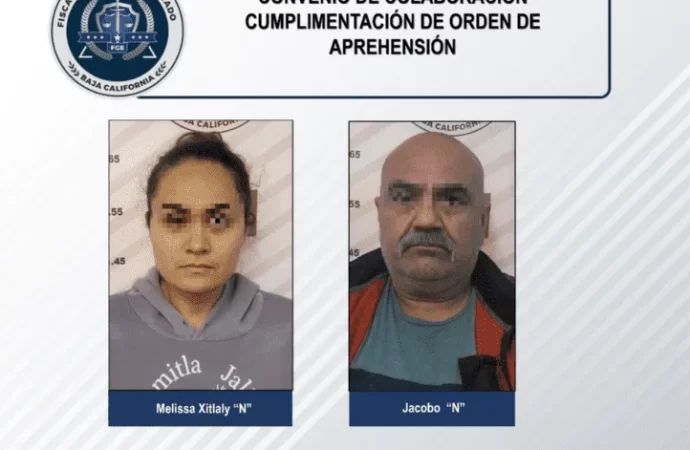 Pareja prófuga de homicidio en Sinaloa es arrestada en Mexicali