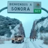 Anuncian caída de nieve y deslaves en carreteras de Sonora